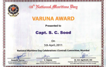 CITATION 48TH NATIONAL MARITIME DAY CELEBRATIONS – 2011 VARUNA AWARD